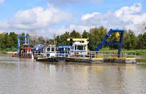 Dredging a lake in Texas