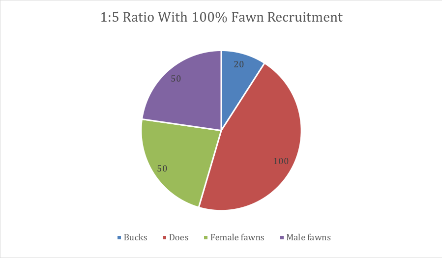 1-to-5 Ratio with 100% Fawn Recruitment