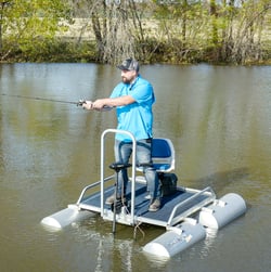 One-man fishing pontoon boat